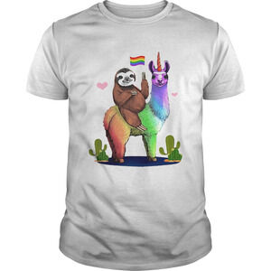 Sloth Riding Llama Lgbt Gay Lesbian Pride Shirt
